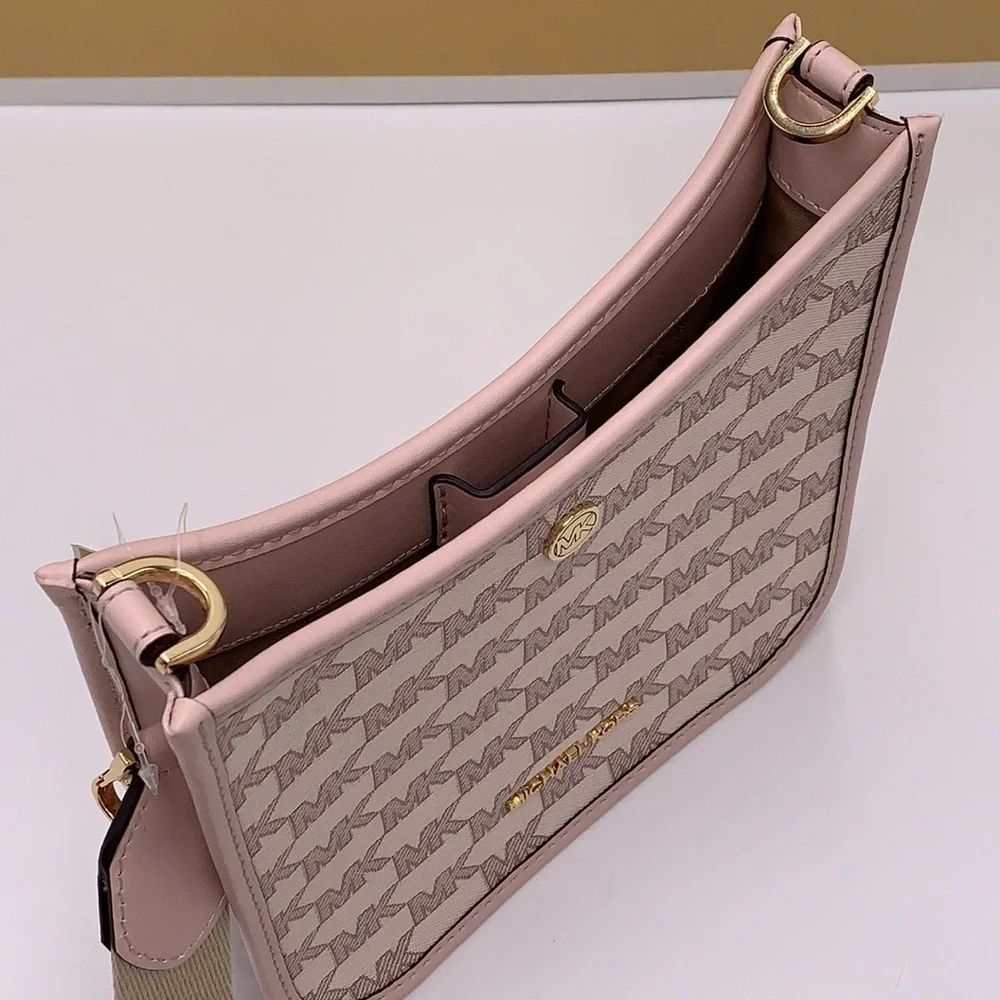 MICHAEL KORS Briley Small Logo Messenger Xbody Bag POWDER BLUSH MULTI COLOR